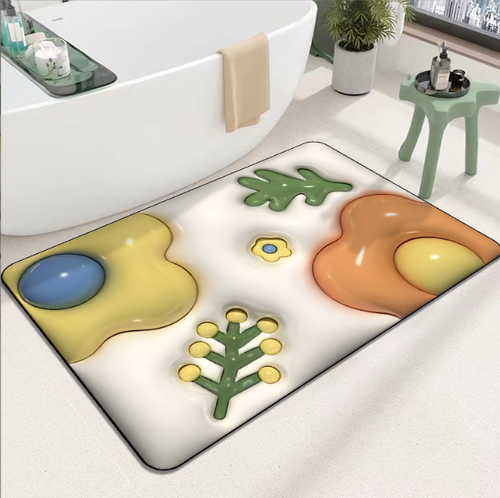 High Quality Memory Foam Quick Dry Bathroom Rugs Silica Algal Mud Bath Mat for Bathroom