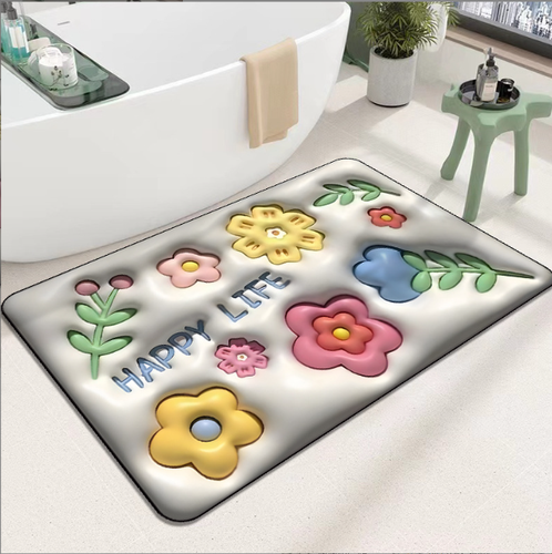 High Quality Memory Foam Quick Dry Bathroom Rugs Silica Algal Mud Bath Mat for Bathroom