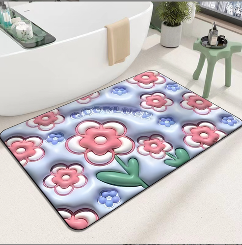 High Quality Memory Foam Quick Dry Bathroom Rugs Silica Algal Mud Bath Mat for Bathroom