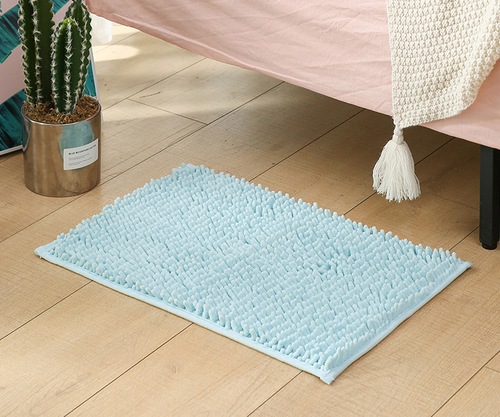 Microfiber Bath Rugs Bathroom Shower Rug Washable AntiSlip Soft Microfiber Chenille Floor Bath Mat