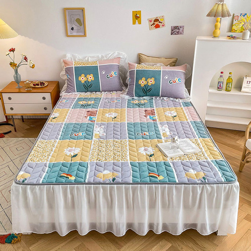 New Popular milk velvet quilted bed mattress decorate home Bed Skirt