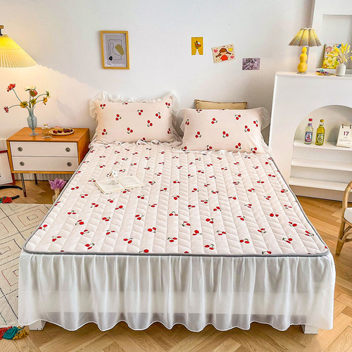 New Popular milk velvet quilted bed mattress decorate home Bed Skirt