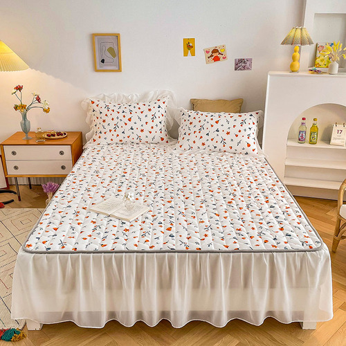 New Popular milk velvet quilted bed mattress decorate home Bed Skirt