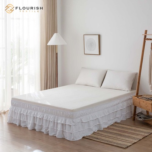 Flourish / High Quality new design Bed Skirt  Fitted Sheet Bed Skirt for hotel and home