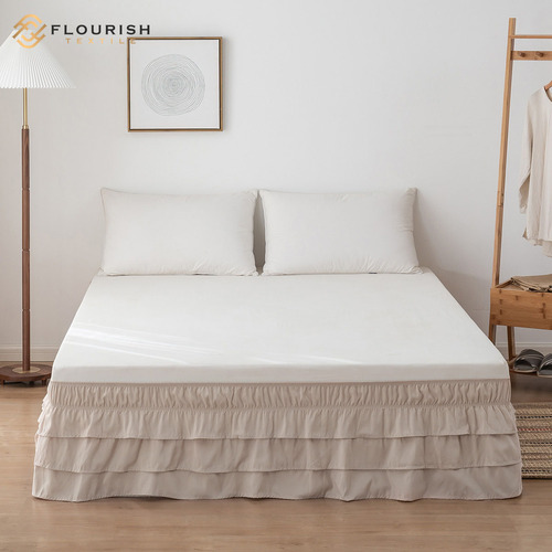Flourish / High Quality new design Bed Skirt  Fitted Sheet Bed Skirt for hotel and home