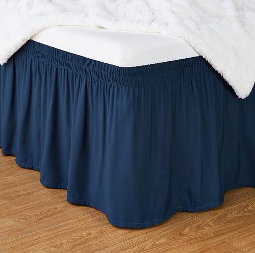 Elastic Dust Ruffles 85GSM 100% Polyester Fabric Easy Fit Wrinkle & Fade Resistant Bed Skirt