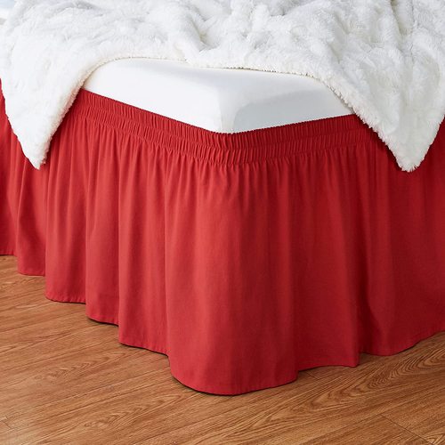 Elastic Dust Ruffles 85GSM 100% Polyester Fabric Easy Fit Wrinkle & Fade Resistant Bed Skirt