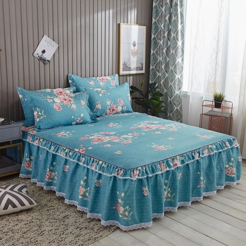   Design Flexible Hotel Use Lace Bed Skirt Queen Size