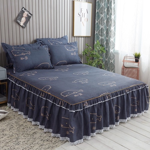   Design Flexible Hotel Use Lace Bed Skirt Queen Size