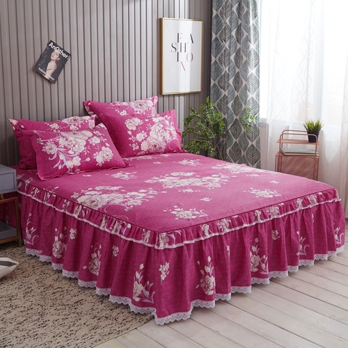   Design Flexible Hotel Use Lace Bed Skirt Queen Size