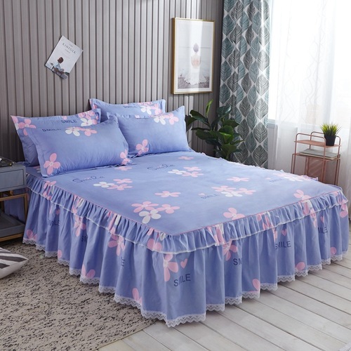   Design Flexible Hotel Use Lace Bed Skirt Queen Size
