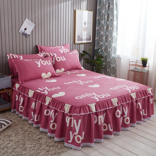   Design Flexible Hotel Use Lace Bed Skirt Queen Size