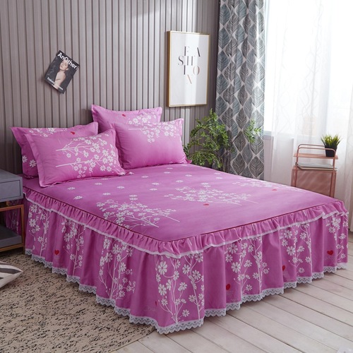   Design Flexible Hotel Use Lace Bed Skirt Queen Size