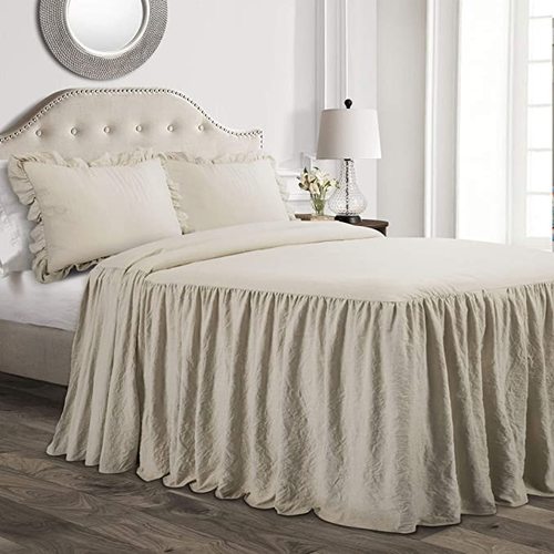 2023 Bedspread Ruffle Skirt Bedspread King Luxury Shabby Chic Farmhouse Style