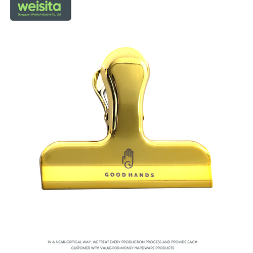   high quality Brass Bulldog Clips Gold Duckbill Metal Paper Binder Clips For Office Bill Ticket