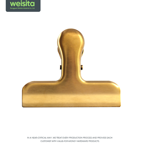   high quality Brass Bulldog Clips Gold Duckbill Metal Paper Binder Clips For Office Bill Ticket