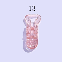  Cuten 10 mm Transparent Colored Plastic  Clips Eco-Friendly baby Plastic Pacifier dummy holder clips 250PCS/ba