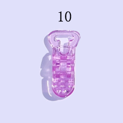  Cuten 10 mm Transparent Colored Plastic  Clips Eco-Friendly baby Plastic Pacifier dummy holder clips 250PCS/ba