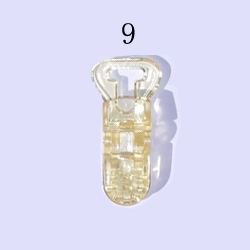  Cuten 10 mm Transparent Colored Plastic  Clips Eco-Friendly baby Plastic Pacifier dummy holder clips 250PCS/ba