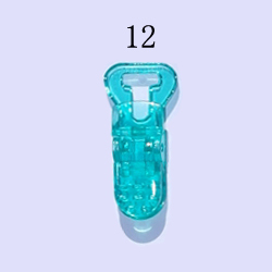  Cuten 10 mm Transparent Colored Plastic  Clips Eco-Friendly baby Plastic Pacifier dummy holder clips 250PCS/ba