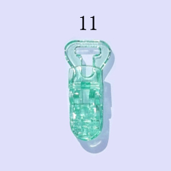  Cuten 10 mm Transparent Colored Plastic  Clips Eco-Friendly baby Plastic Pacifier dummy holder clips 250PCS/ba