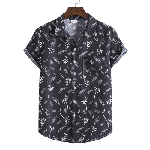 XH10 summer plus size men's short sleeve shirts