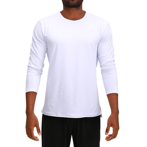 2020 New Plain Long Sleeve Sports Fitness Running T Shirt   Workout Clothing Men