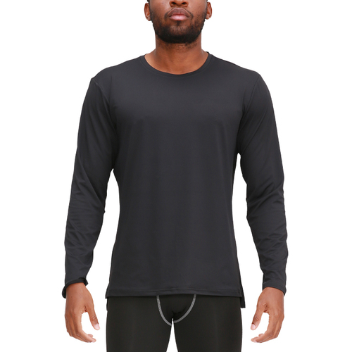 2020 New Plain Long Sleeve Sports Fitness Running T Shirt   Workout Clothing Men