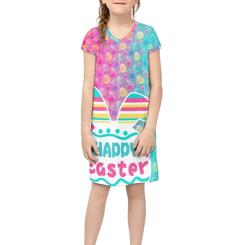 Kids Clothing Girls Party Dress 2023 Fashion New Style Clothes Short Skirt Traditional Polynesian Tattoo Design Short Sl