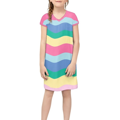 Kids Clothing Girls Party Dress 2023 Fashion New Style Clothes Short Skirt Traditional Polynesian Tattoo Design Short Sl
