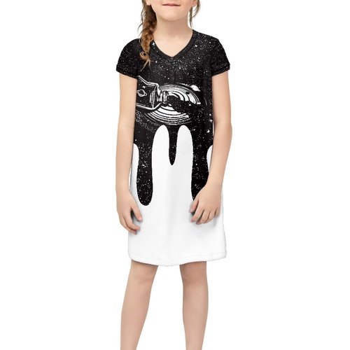 Kids Clothing Girls Party Dress 2023 Fashion New Style Clothes Short Skirt Traditional Polynesian Tattoo Design Short Sl