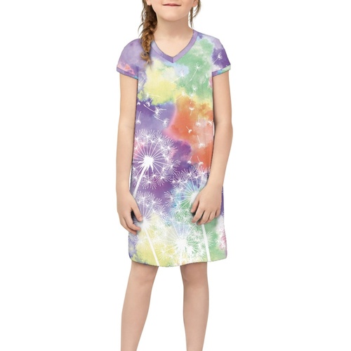 Kids Clothing Girls Party Dress 2023 Fashion New Style Clothes Short Skirt Traditional Polynesian Tattoo Design Short Sl