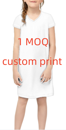 Kids Clothing Girls Party Dress 2023 Fashion New Style Clothes Short Skirt Traditional Polynesian Tattoo Design Short Sl