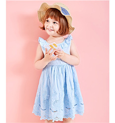 Cotton Embroidery Girls Summer Dress Flare Sleeves Princess Summer Girl Dresses