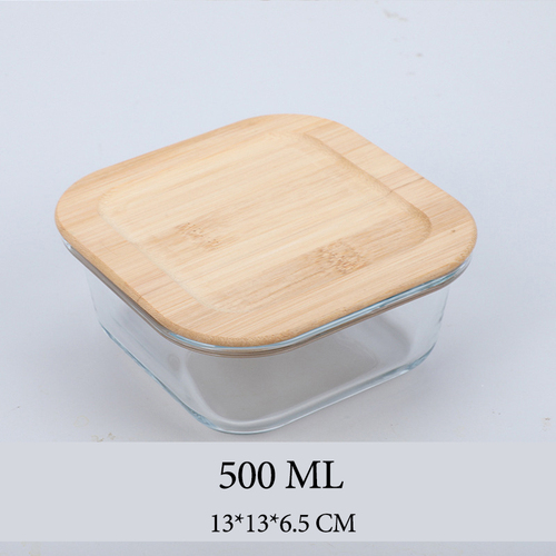 Hot Selling Glass Lunch Box Glass Food Container With Bamboo Lids