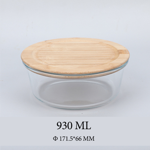 Hot Selling Glass Lunch Box Glass Food Container With Bamboo Lids