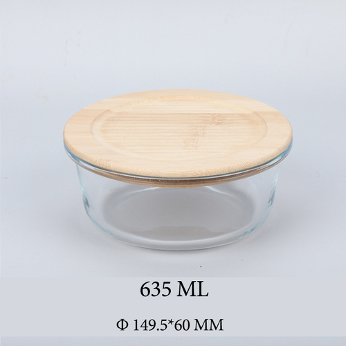 Hot Selling Glass Lunch Box Glass Food Container With Bamboo Lids