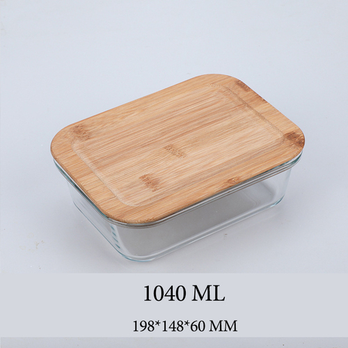 Hot Selling Glass Lunch Box Glass Food Container With Bamboo Lids