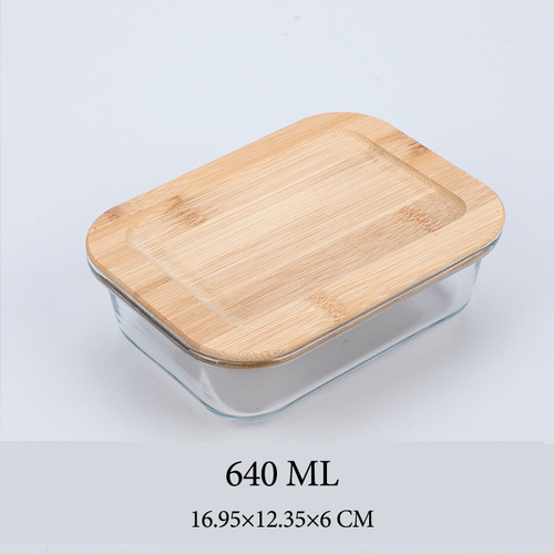 Hot Selling Glass Lunch Box Glass Food Container With Bamboo Lids