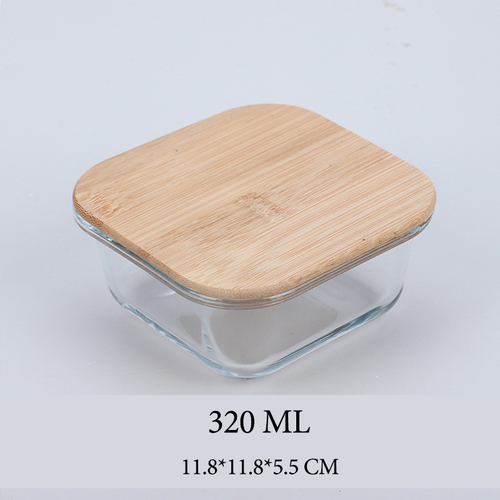 Hot Selling Glass Lunch Box Glass Food Container With Bamboo Lids