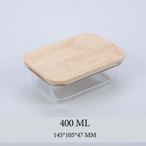 Hot Selling Glass Lunch Box Glass Food Container With Bamboo Lids