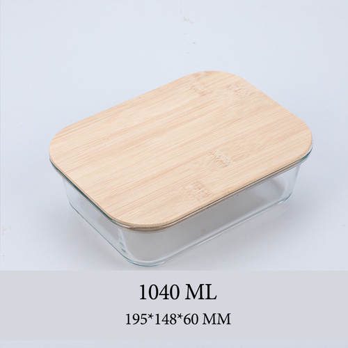 Hot Selling Glass Lunch Box Glass Food Container With Bamboo Lids