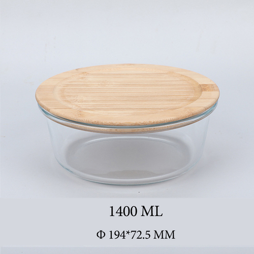 Hot Selling Glass Lunch Box Glass Food Container With Bamboo Lids