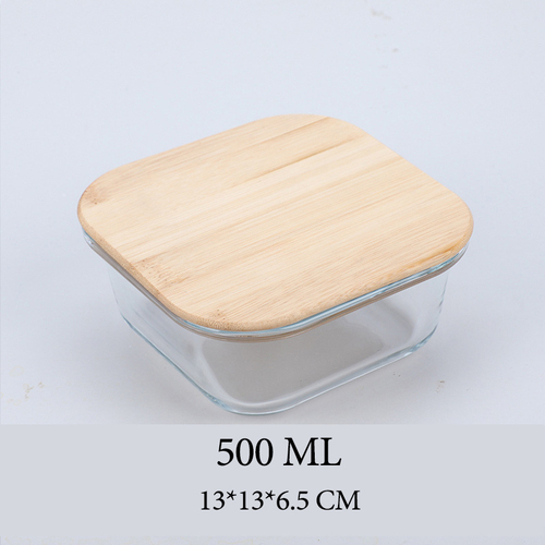 Hot Selling Glass Lunch Box Glass Food Container With Bamboo Lids
