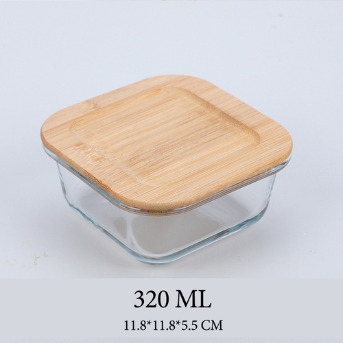 Hot Selling Glass Lunch Box Glass Food Container With Bamboo Lids