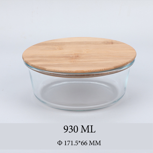 Hot Selling Glass Lunch Box Glass Food Container With Bamboo Lids