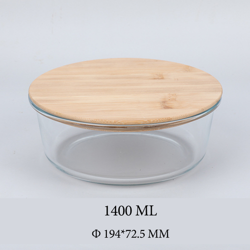 Hot Selling Glass Lunch Box Glass Food Container With Bamboo Lids