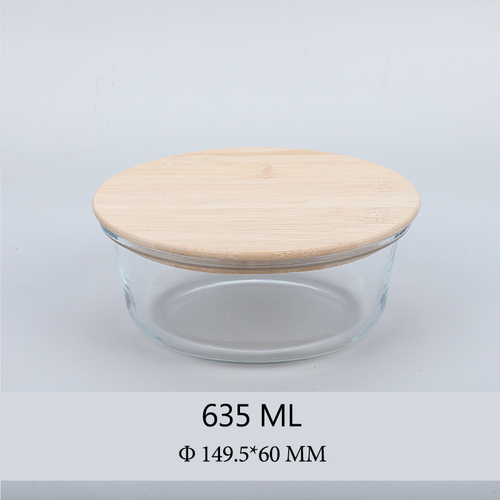 Hot Selling Glass Lunch Box Glass Food Container With Bamboo Lids