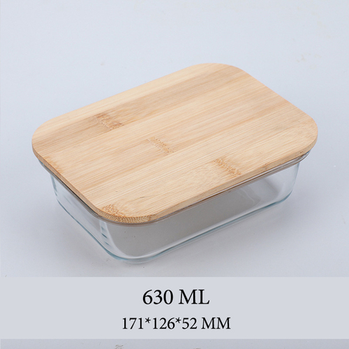 Hot Selling Glass Lunch Box Glass Food Container With Bamboo Lids