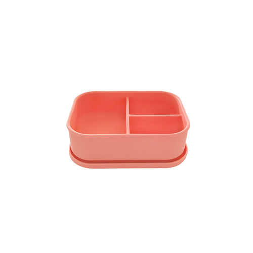 DUMO Hot Selling Food Grade Silicone food container Portable Kids Bento Box silicone bento lunch box With 3 Compartment